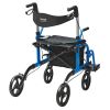 VEVOR 2 in 1 Rollator Walker & Transport Chair for Seniors, Folding Rolling Walker Wheelchair Combo & Footrests