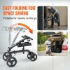 VEVOR Folding Knee Scooter, Carbon Steel Steerable Knee Walker with Height-Adjustable Handlebar & Knee Pad, All-Terrain Solid Wheels, Dual Brakes