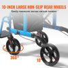 VEVOR 2 in 1 Rollator Walker & Transport Chair for Seniors, Folding Rolling Walker Wheelchair Combo & Footrests