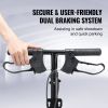VEVOR Folding Knee Scooter, Carbon Steel Steerable Knee Walker with Height-Adjustable Handlebar & Knee Pad, All-Terrain Solid Wheels, Dual Brakes