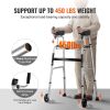 VEVOR 2 in 1 Folding Walker with Armrest Pads & 5" Solid Wheel Height Adjustable
