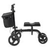 VEVOR Folding Knee Scooter, Carbon Steel Steerable Knee Walker with Height-Adjustable Handlebar & Knee Pad, All-Terrain Solid Wheels, Dual Brakes