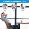 Lumbar Support Pillow For Office Chair Car Seat Home Dining Chair Soft Memory Foam Back Support Cushion With Vibration Washable Cover Elastic Strap Ba