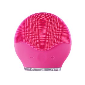 Electric waterproof silicone cleansing instrument (Color: Red)